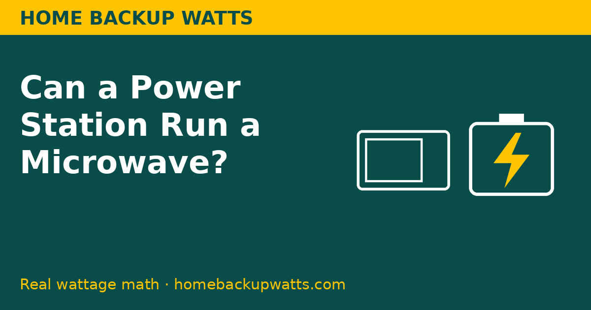 Can a power station run a microwave (Home Backup Watts illustration)