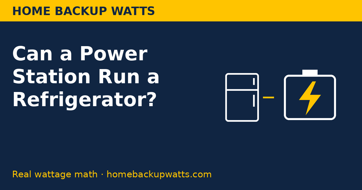 Can a power station run a refrigerator (Home Backup Watts illustration)