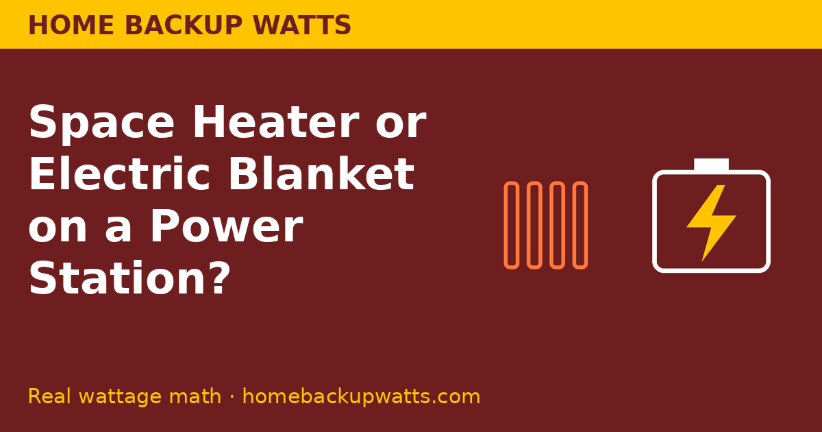 Can a power station run a space heater (Home Backup Watts illustration)