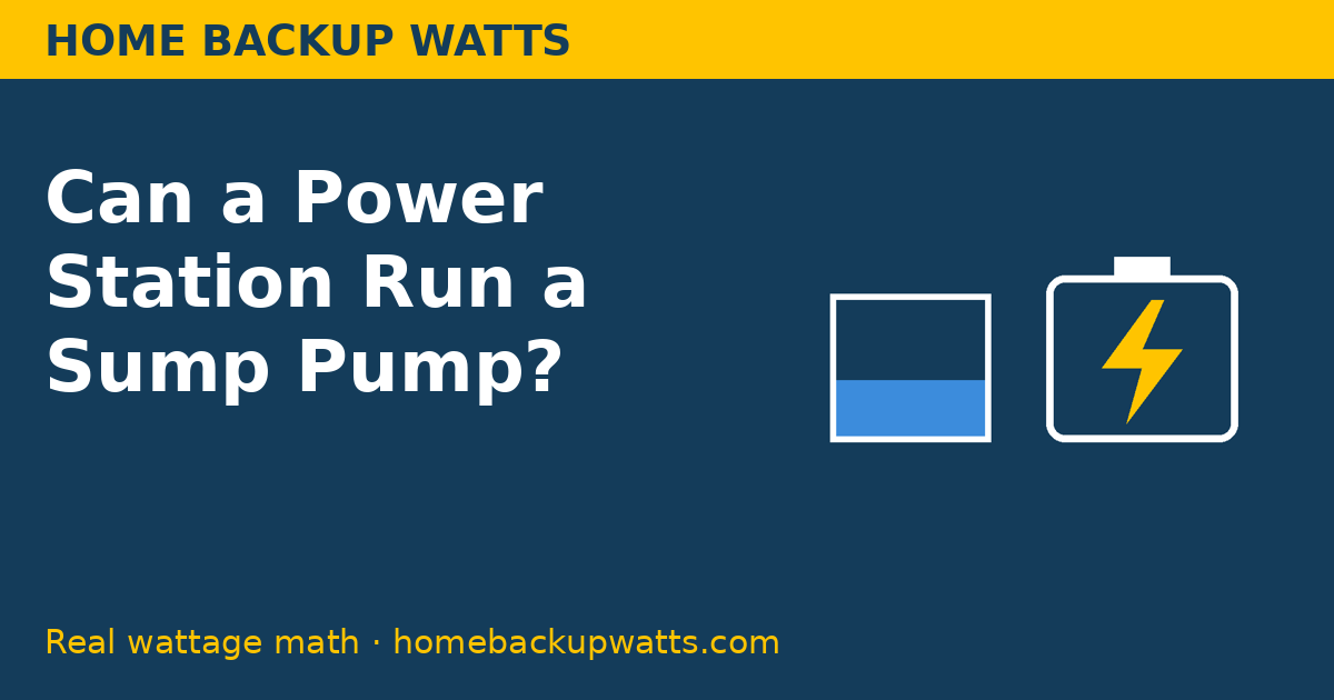Can a power station run a sump pump (Home Backup Watts illustration)